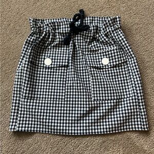 Zara Black and White Gingham Skirt